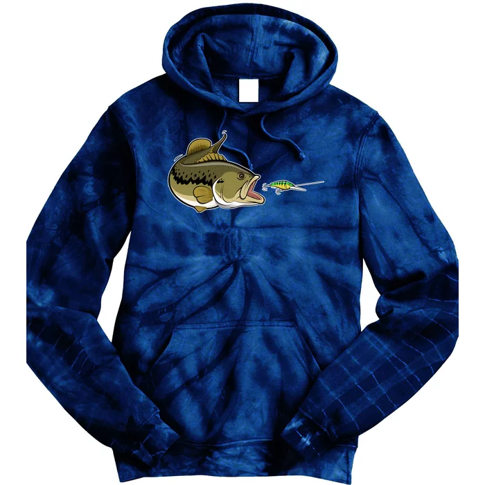 Bass Fish Chasing Lure Hook Fishing Fan Tie Dye Hoodie