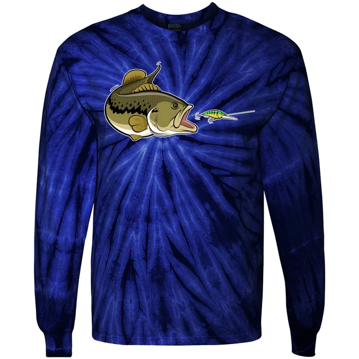 Bass Fish Chasing Lure Hook Fishing Fan Tie-Dye Long Sleeve Shirt