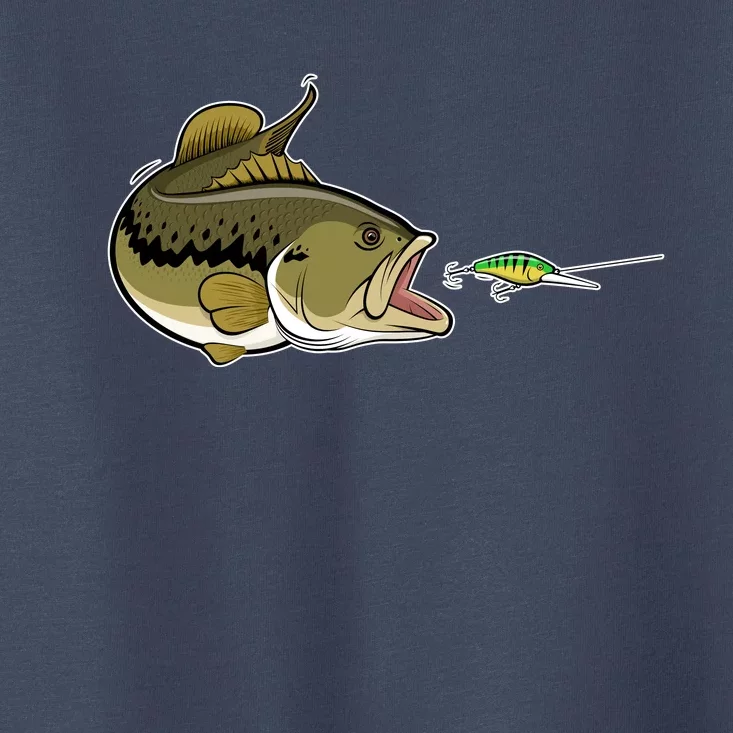 Bass Fish Chasing Lure Hook Fishing Fan Toddler T-Shirt