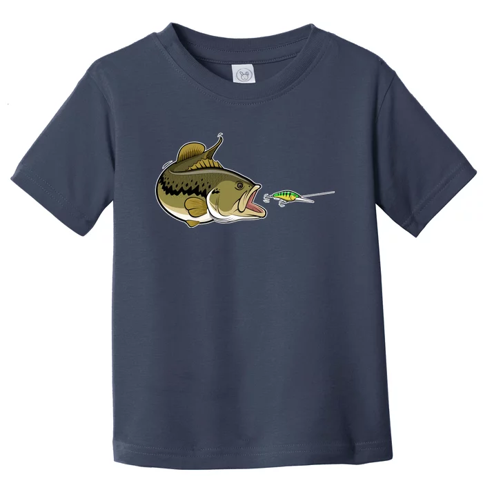 Bass Fish Chasing Lure Hook Fishing Fan Toddler T-Shirt