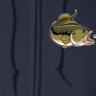 Bass Fish Chasing Lure Hook Fishing Fan Full Zip Hoodie