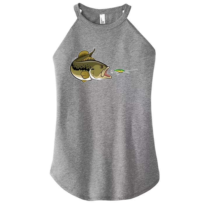 Bass Fish Chasing Lure Hook Fishing Fan Women’s Perfect Tri Rocker Tank