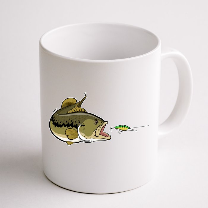 Bass Fish Chasing Lure Hook Fishing Fan Front & Back Coffee Mug