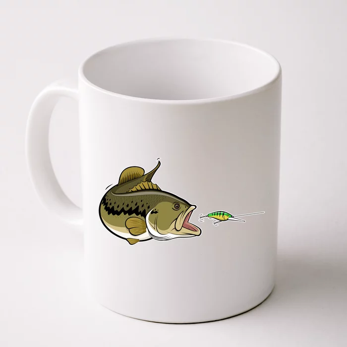 Bass Fish Chasing Lure Hook Fishing Fan Front & Back Coffee Mug