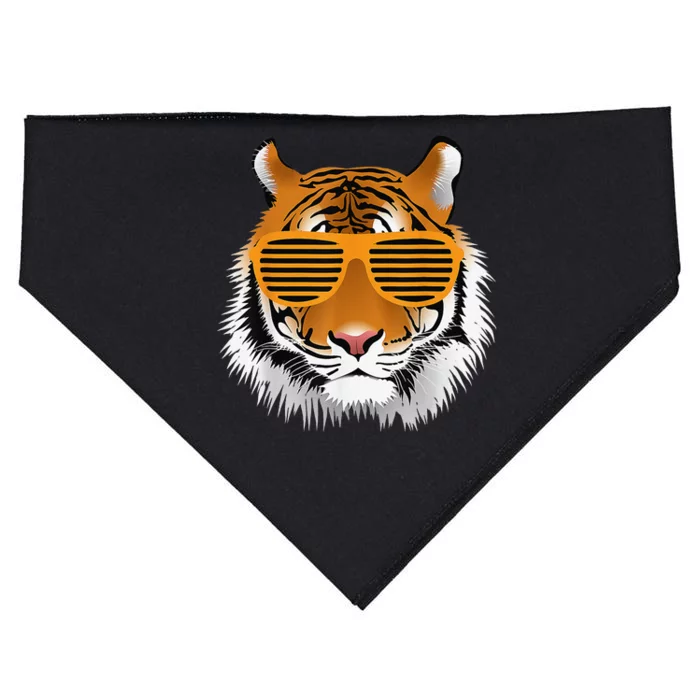 Birthday for Cool Tiger Striped Animal Theme Part USA-Made Doggie Bandana