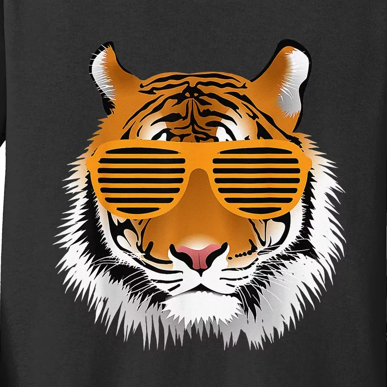 Birthday for Cool Tiger Striped Animal Theme Part Kids Long Sleeve Shirt