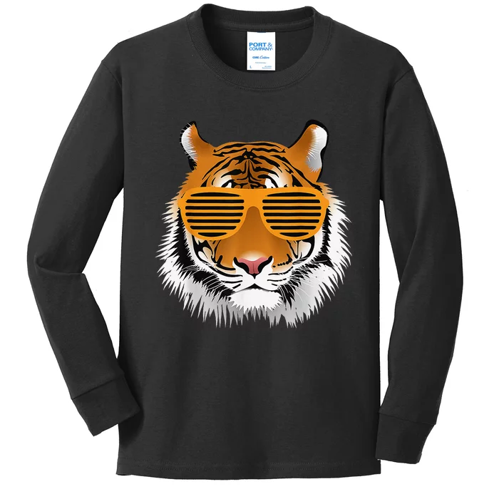 Birthday for Cool Tiger Striped Animal Theme Part Kids Long Sleeve Shirt