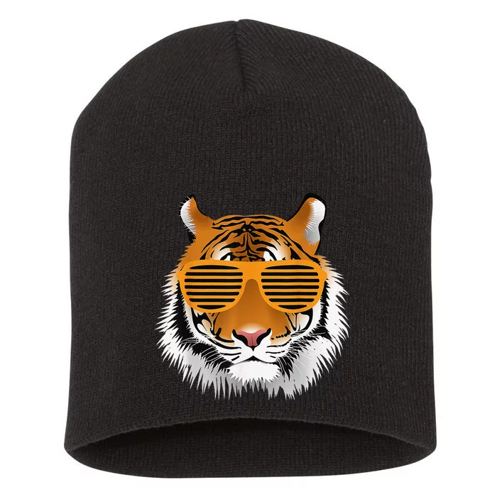 Birthday for Cool Tiger Striped Animal Theme Part Short Acrylic Beanie