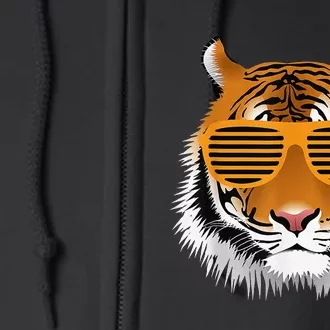 Birthday for Cool Tiger Striped Animal Theme Part Full Zip Hoodie