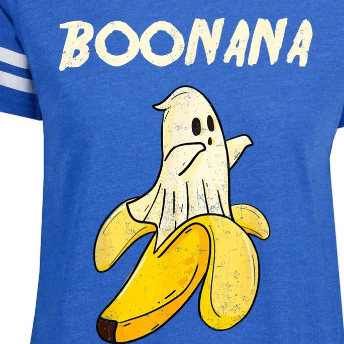 Boonana Funny Cute Banana Ghost Halloween Banana Lover Gifts Enza Ladies Jersey Football T-Shirt