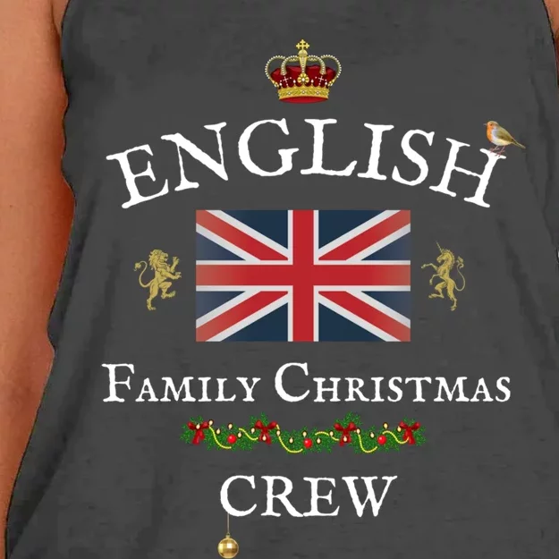 British Family Christmas Crew Union Jack Flag United Kingdom Cute Gift Women's Knotted Racerback Tank