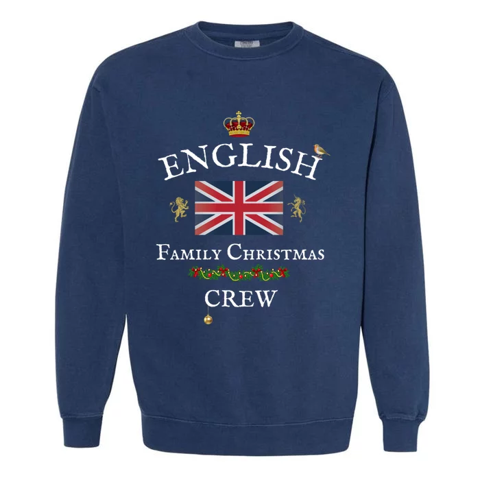 British Family Christmas Crew Union Jack Flag United Kingdom Cute Gift Garment-Dyed Sweatshirt