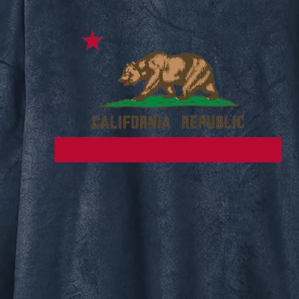 Bear Flag California Republic State Flag Of California Hooded Wearable Blanket