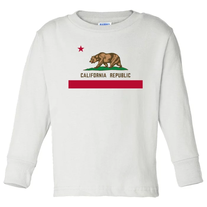 Bear Flag California Republic State Flag Of California Toddler Long Sleeve Shirt