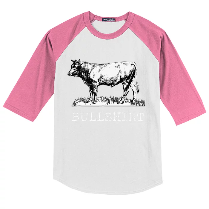 Bull Funny Cow Cowboy Kids Colorblock Raglan Jersey