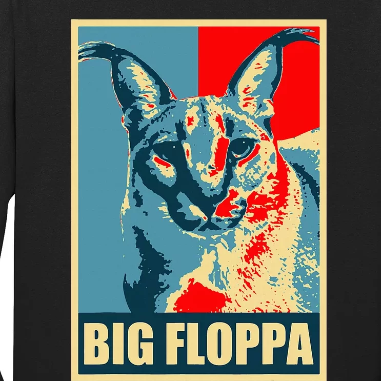 Big Floppa Caracal Cat Meme Long Sleeve Shirt