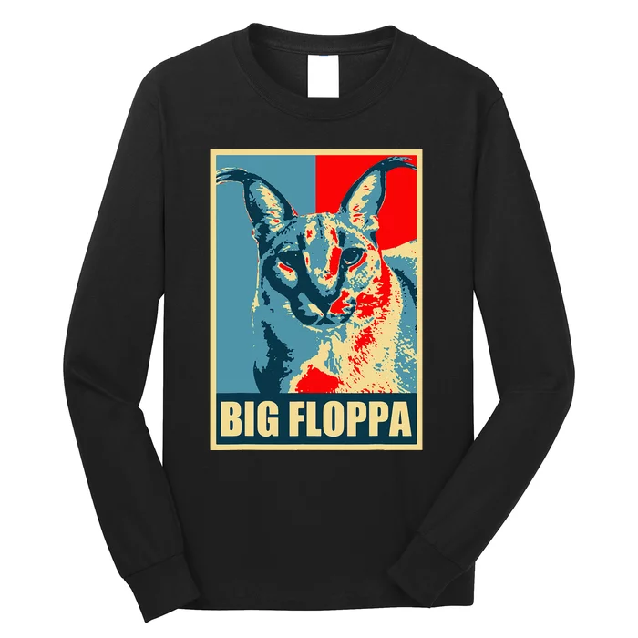 Big Floppa Caracal Cat Meme Long Sleeve Shirt