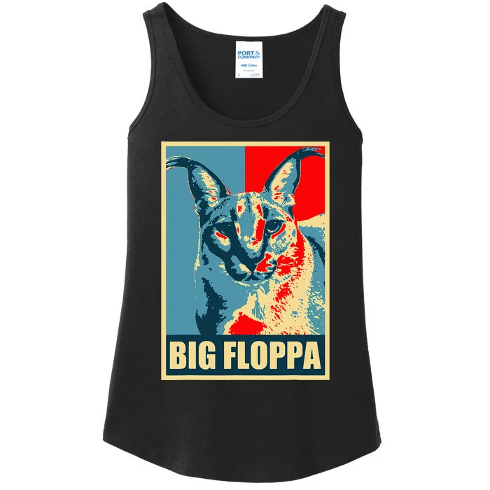 Big Floppa Caracal Cat Meme Ladies Essential Tank