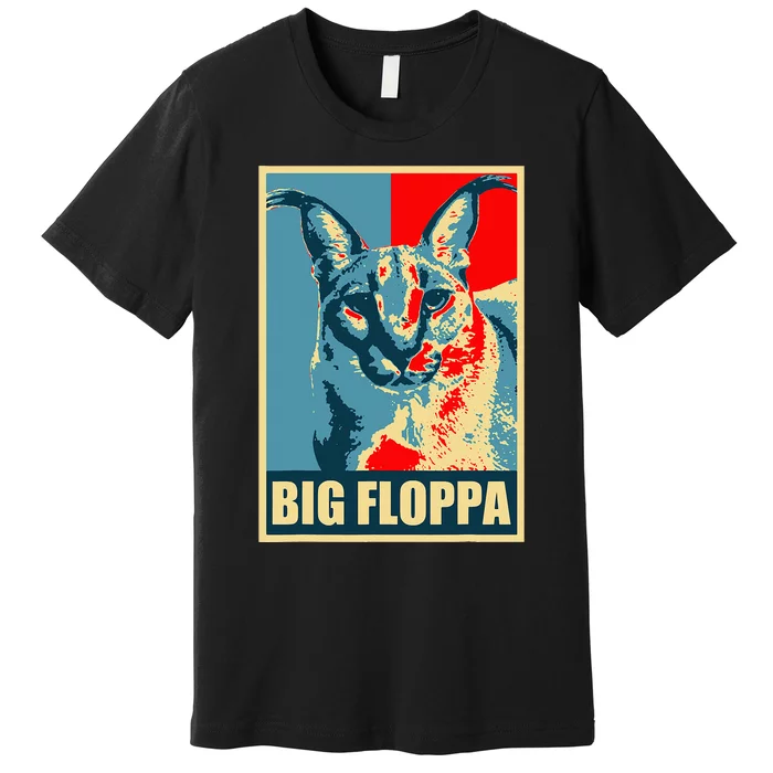 Big Floppa Caracal Cat Meme Premium T-Shirt