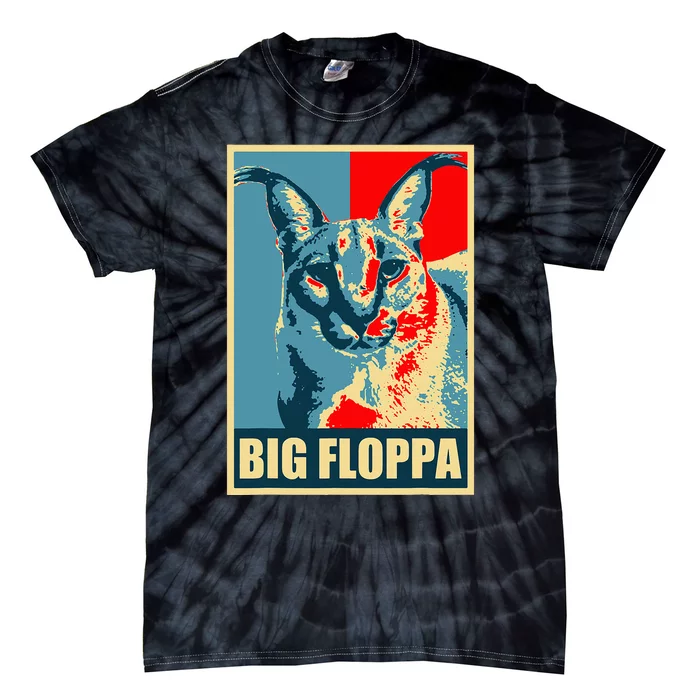 Big Floppa Caracal Cat Meme Tie-Dye T-Shirt