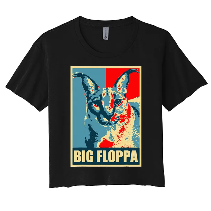 Big Floppa Caracal Cat Meme Women's Crop Top Tee