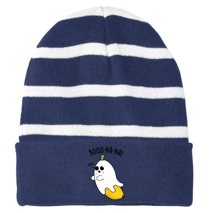 Boonana Funny Cute Banana Ghost Halloween Banana Lover Gifts Striped Beanie with Solid Band