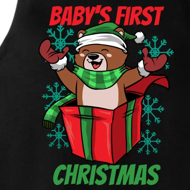 Baby's First Christmas Ladies Tri-Blend Wicking Tank