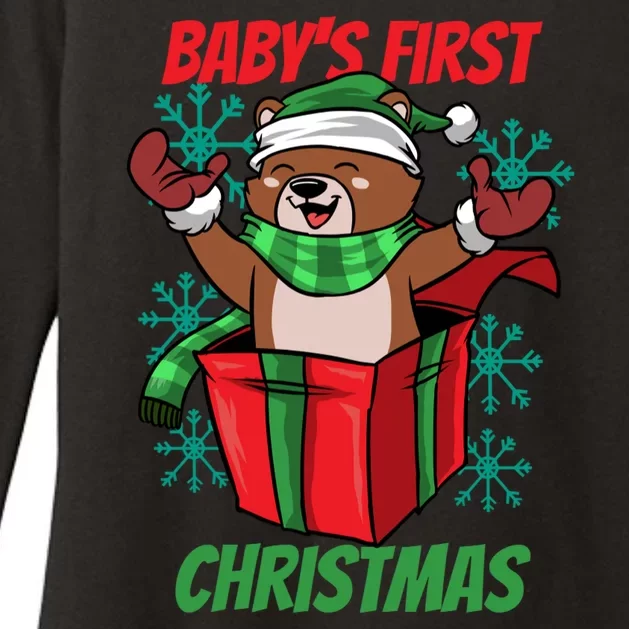 Baby's First Christmas Womens CVC Long Sleeve Shirt