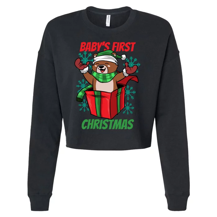 Baby's First Christmas Cropped Pullover Crew