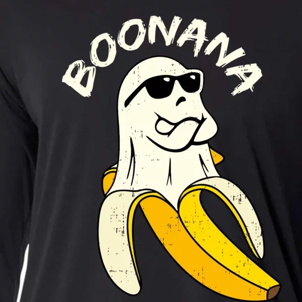 Boonana Funny Cute Banana Ghost Halloween Banana Lover Gifts Cooling Performance Long Sleeve Crew