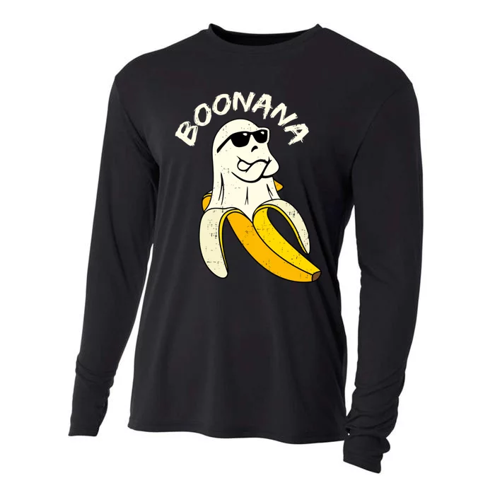 Boonana Funny Cute Banana Ghost Halloween Banana Lover Gifts Cooling Performance Long Sleeve Crew