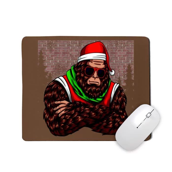 Bigfoot Funny Christmas Hipster Mousepad