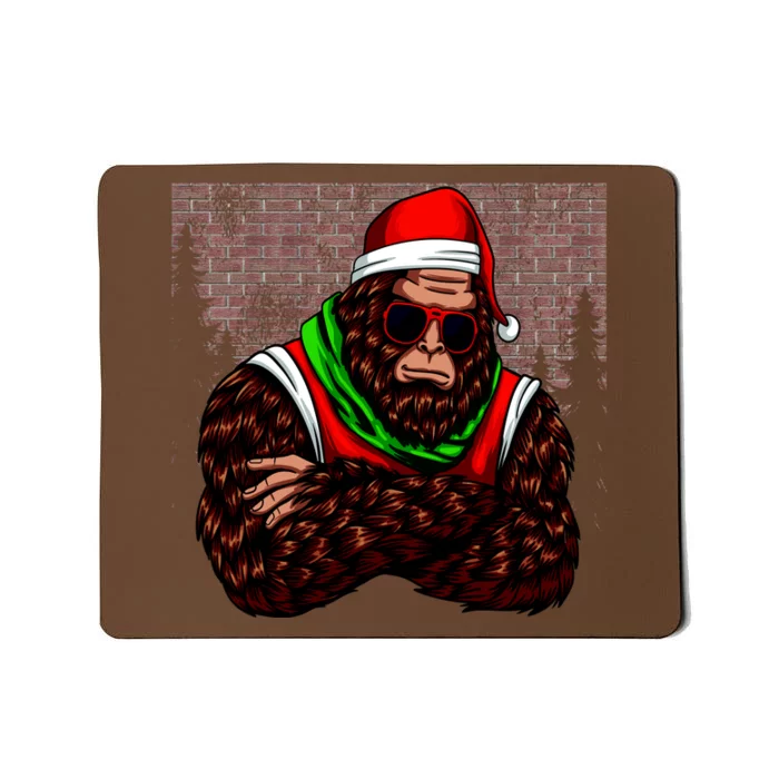 Bigfoot Funny Christmas Hipster Mousepad