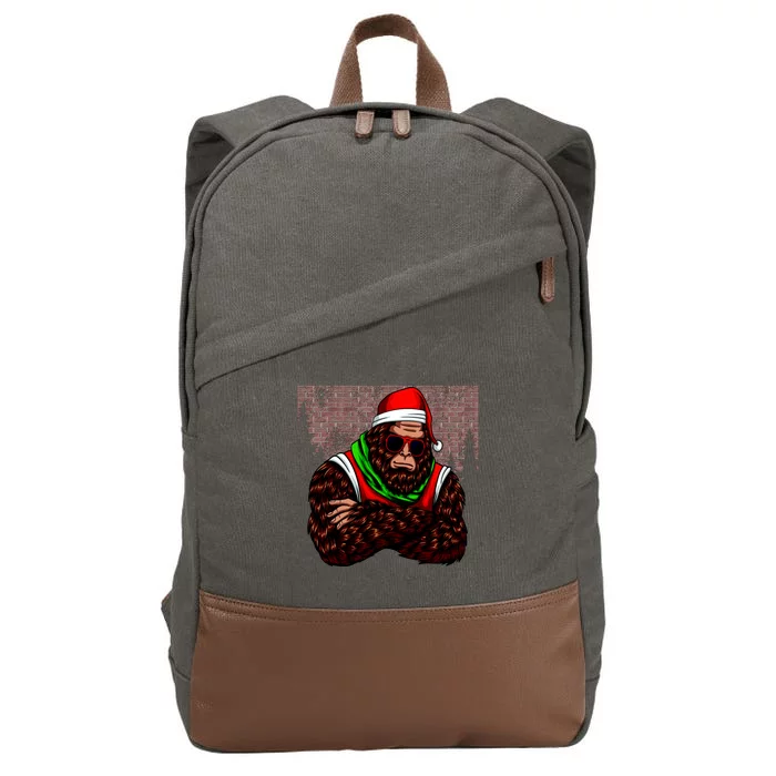 Bigfoot Funny Christmas Hipster Cotton Canvas Backpack