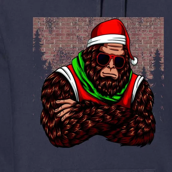 Bigfoot Funny Christmas Hipster Premium Hoodie