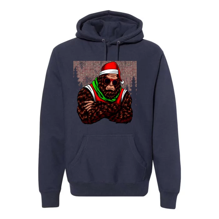 Bigfoot Funny Christmas Hipster Premium Hoodie