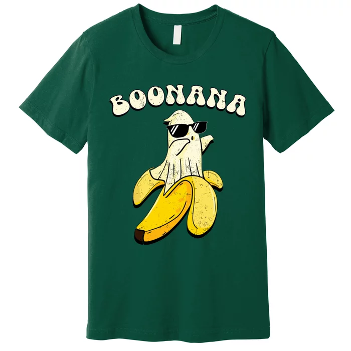 Boonana Funny Cute Banana Ghost Halloween Banana Lover Gifts Premium T-Shirt