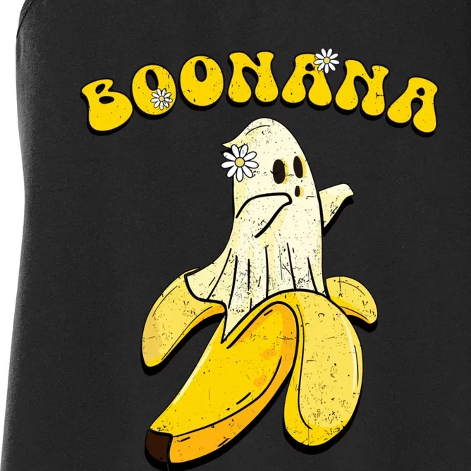 Boonana Funny Cute Banana Ghost Halloween Banana Lover Gifts Women's Racerback Tank