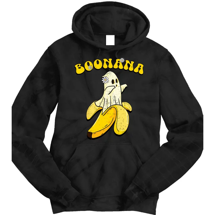 Boonana Funny Cute Banana Ghost Halloween Banana Lover Gifts Tie Dye Hoodie