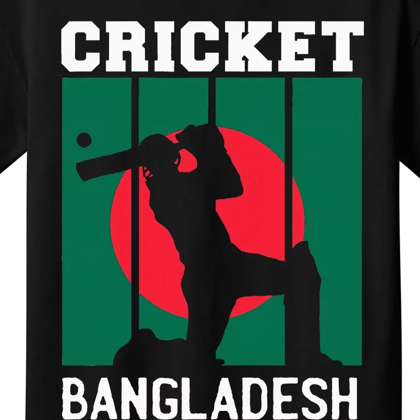 Bangladesh Flag Cricket 2024 Fans Player Coach Kids T-Shirt