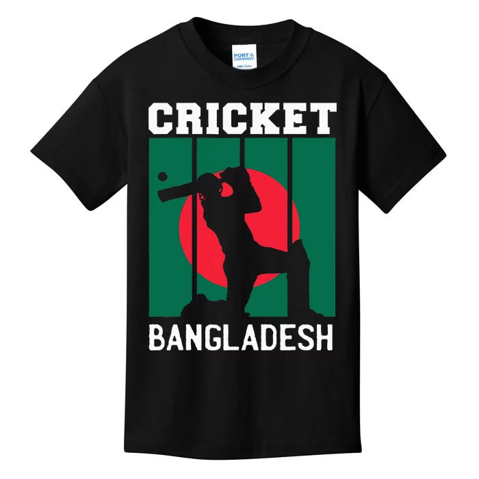 Bangladesh Flag Cricket 2024 Fans Player Coach Kids T-Shirt