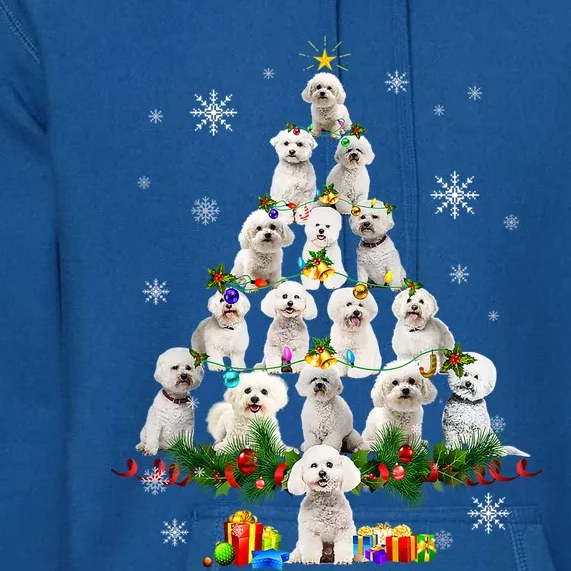 Bichon Frise Christmas Tree Lights Funny Dog Xmas Funny Gift Premium Hoodie