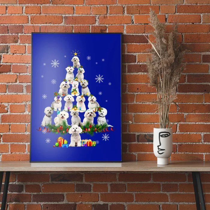 Bichon Frise Christmas Tree Lights Funny Dog Xmas Funny Gift Poster