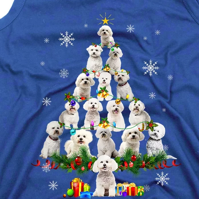 Bichon Frise Christmas Tree Lights Funny Dog Xmas Funny Gift Tank Top