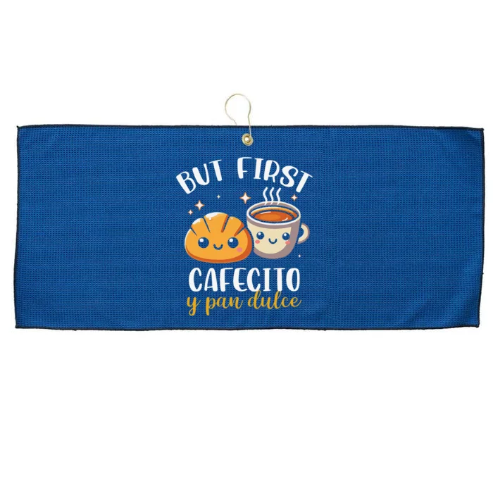 But First Cafecito Y Pan Dulce Concha Mexican Coffee Lover Large Microfiber Waffle Golf Towel