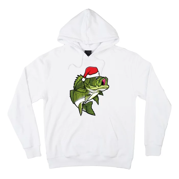 Bass Fishing Christmas Pajama Fish Santa Fisherman Angler Hoodie