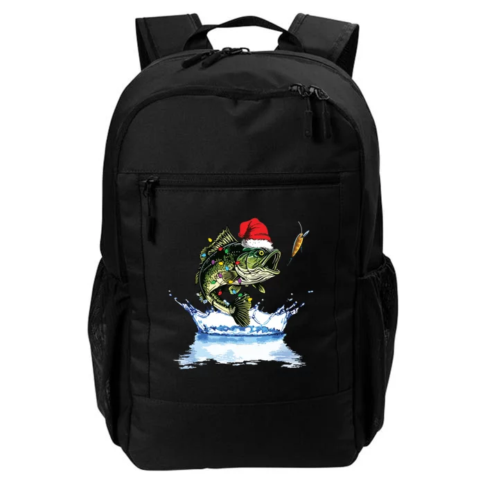 Bass Fishing Christmas Santa Hat Fishing Lover Fisherman Daily Commute Backpack