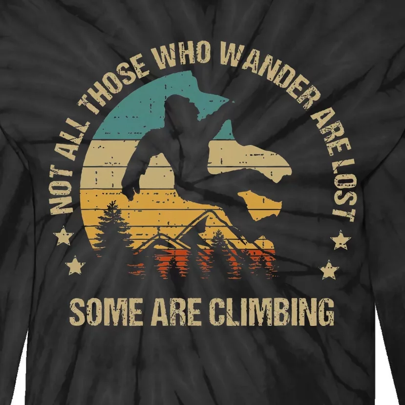 Bigfoot Funny Climber Climbing Outdoor Tie-Dye Long Sleeve Shirt