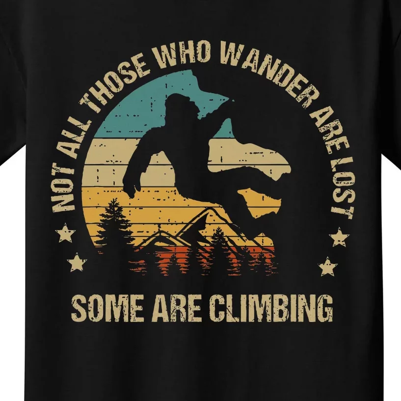 Bigfoot Funny Climber Climbing Outdoor Kids T-Shirt