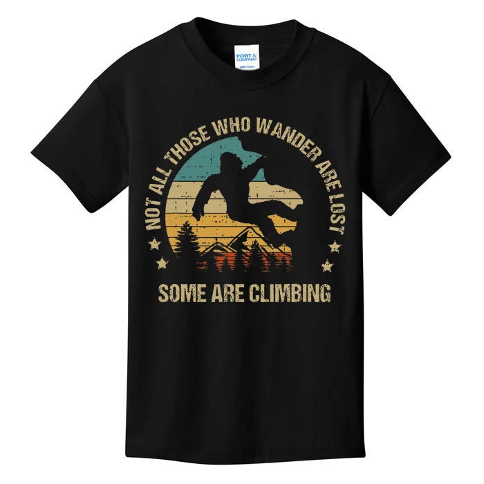 Bigfoot Funny Climber Climbing Outdoor Kids T-Shirt